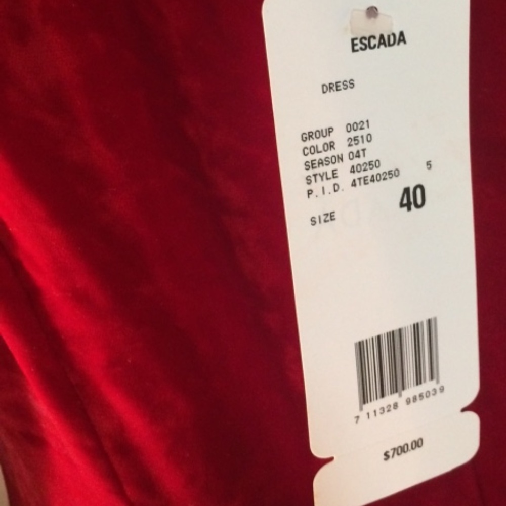 Escada Crushed Velvet Dress NWT 40 - Picture 9 of 10